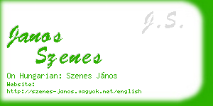 janos szenes business card