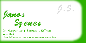 janos szenes business card